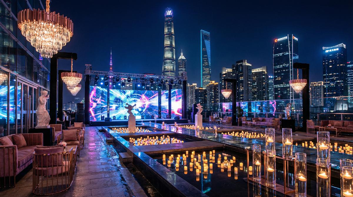 男同网传媒城市夜景航拍传媒顶层派对实录